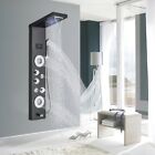 LED Stainless Steel Shower Panel Tower System Rain&Waterfall Body Massage Jet