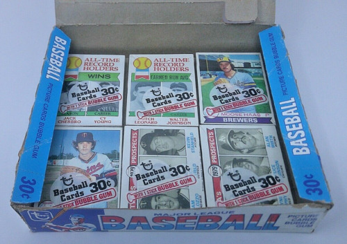 1979 Topps Baseball Cello Box with 6 Unopened Packs