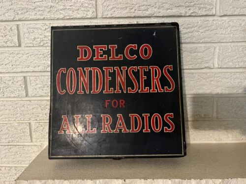 Antique Delco Condensers for All Radios Service Station Hardware Display Cabinet
