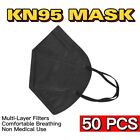 50 Pcs Black KN95 Protective 5 Layer Face Mask  Disposable Respirator