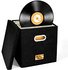 Vinyl Record Storage Box for up to 50+ 12-Inch Albums, Records Crate, LP Album S