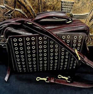 Vintage Etienne Aigner Leather Box Style Cross Body Handbag, Rare