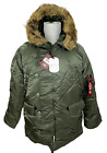 Alpha Industries N-3B Cold Weather Parka Coat - Sage Green - Size Small