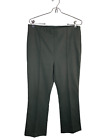 Loft High Waist Elastic Stretch Flare Crop Pants Green Side Zipper Women Size 10