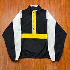 Vintage Reebok Pullover Windbreaker Jacket Mens XL Nylon Half Zip Black 90s