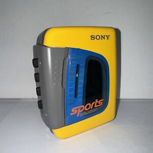 New ListingSony Sports Walkman WM-FS191 FM/AM Radio Cassette Player Yellow Tested Works