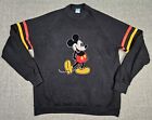 Vintage 80s Mickey Mouse Raglan Crewneck Sweatshirt Black Size Large USA Made