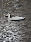 Vintage Style Duck Swimming Tie Lapel Pin Brooch Silver Tone