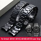 Ceramic Watch Strap Fit For Armani AR1451 AR1452 AR1400 AR1410 AR70002 Series