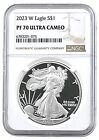 2023 W 1oz Silver Eagle Proof NGC PF70 Ultra Cameo - Brown Label
