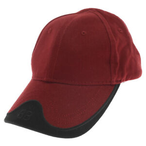 BALENCIAGA #1 Size: SizeL BB Logo Embroidery Baseball Cap Hat 531585 Red