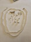 Vintage 14k and 10k Pearls jewelry lot Necklaces & Earrings Pre Owned Condition