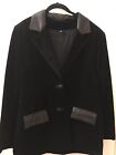 Genuine Suide Leather Blazer Jacket Women Size Medium