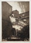 Etching on Paper “The Stairs” 1947 Signed in Pencil by Artist Vintage