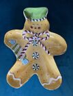Laurie Gates HOLIDAY TREATS Candy Bowl Dish Gingerbread Man Holly Christmas
