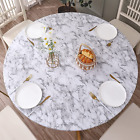 New ListingRound Vinyl Fitted Tablecloth with Flannel Backing Elastic Edge Design Table Cov