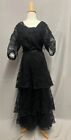#24-050, 1912-1914 Black Silk & Lace Dinner Gown