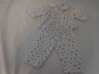 American Girl Doll Emily Pajamas White Flannel Shirt Pants Floral Button Retired