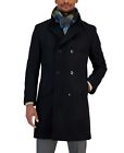 Nautica Mens Double Breasted Wool Overcoat Black 40R