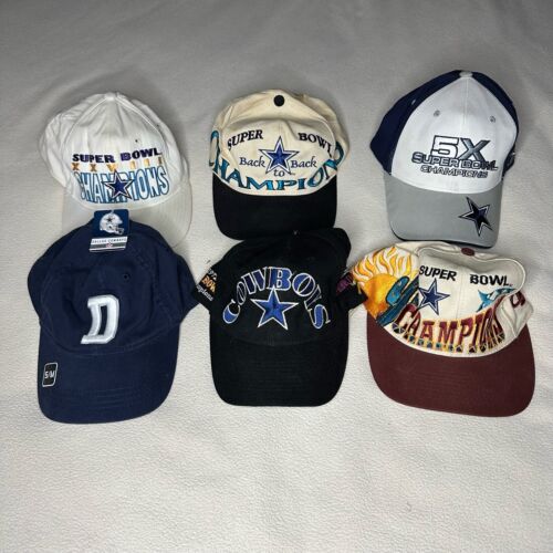 Dallas Cowboys Hat Lot (6 Hats) - 5X champions Super Bowl - Vintage Most 90s