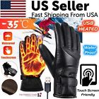 Electric USB Heated Gloves Winter Warming Thermal Ski Snow Hand Warm Windproof