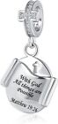 Pandora Cross Charm With God All Things Are Possible Bible Religious Dangle Bead