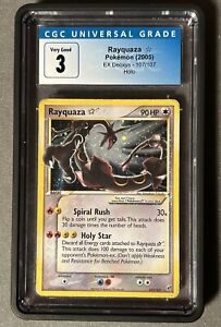 CGC 3 VG Rayquaza Gold Star ex Deoxys Holo Pokemon Card 107/107 🔥🔥