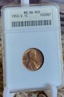 New Listing1953 S Lincoln Wheat Cent ANACS MS 66 RD