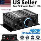 400W 12V 2 Channel Powerful Stereo Audio Power Amplifier HiFi Bass Amp Car Home