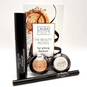 Laura Geller DramaLASH Mascara, Eyeliner, Eyeshadow/Illuminator 4-PIECE SET!