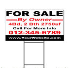 For Sale By Owner Address Call For More Info Phone Custom Plastic Yard Sign