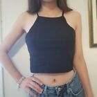 Divided by H&M Basic Tank Crop Top Black size Small