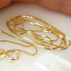 18K Solid Yellow Gold Necklace Box Link Chain 16