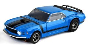 AFX Mega G+ Blue Ford Mustang 1970 Boss 302 Clear Collector HO Slot Car #22026