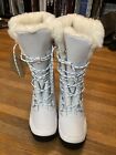 Bearpaw Isabella Lace-Up Tall Wool Lined Snow Boots White Size US 9 NEVER WORN