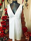 Guess Jeans Off White Dress V-neck Sise Zip Casual Sleeveless Large
