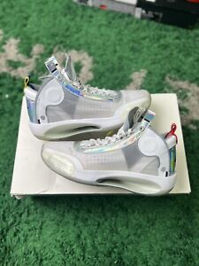 Nike Jordan XXXIV White Metallic Silver size 11 AR3240-101 OG Retro Clean