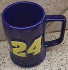 3-D Cobalt Blue Mug Yellow 24 NASCAR Jeff Gordon Large Ceramic Beer Mug 18 fl oz