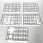 Lot of 5 Clear Compartmentalized Small Storage Plastic Boxes Sorting Cases