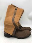 Merrell Womens Brown Suede Waterproof Knee High Side Zip Riding Boots Size 9.5
