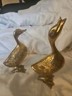 Vintage Brass Ducks Geese Set Of Two