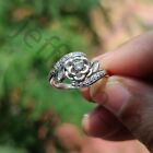0.25 ctw Round Cut Simulated Diamond 14K White Gold Over Lotus Engagement Ring
