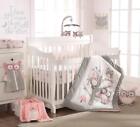 Levtex Baby Night Owl Pink 5 PC Crib Bedding Set NEW