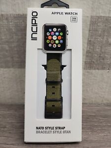 Incipio Nato Style Apple Watch Nylon Strap  38-40mm Olive series 1 2 3 4 New ✅️
