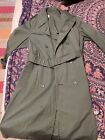 Vintage US Military Mens Rain Trench Coat Size 34R Quarpel Army Green 274 60s
