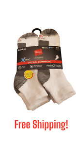 Hanes Mens Ultimate® Ultra Cushion Cool Comfort  Ankle Sock Size 6-12 6PK White