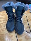 Sperry Juneau Winter Snow Boots Women's 5.5 Black Leather Lace Up STS86817 S11