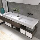 59'' Wall Mount Bathroom Sink Stone Resin Solid Surface Vanity Top Vessel Sink