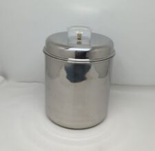 Paul Revere Shoppe 1801 Stainless Steel Canister Tel-U-Top Clear Knob Large EUC