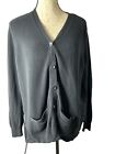 CAbi Sweater Women's Size XL Black Longline Long Sleeve Button Cardigan #5143